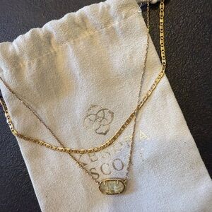 Kendra Scott Elisa Vintage Gold White Abalone Layered Necklace